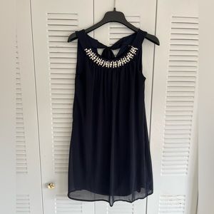 Navy blue formal cocktail dress